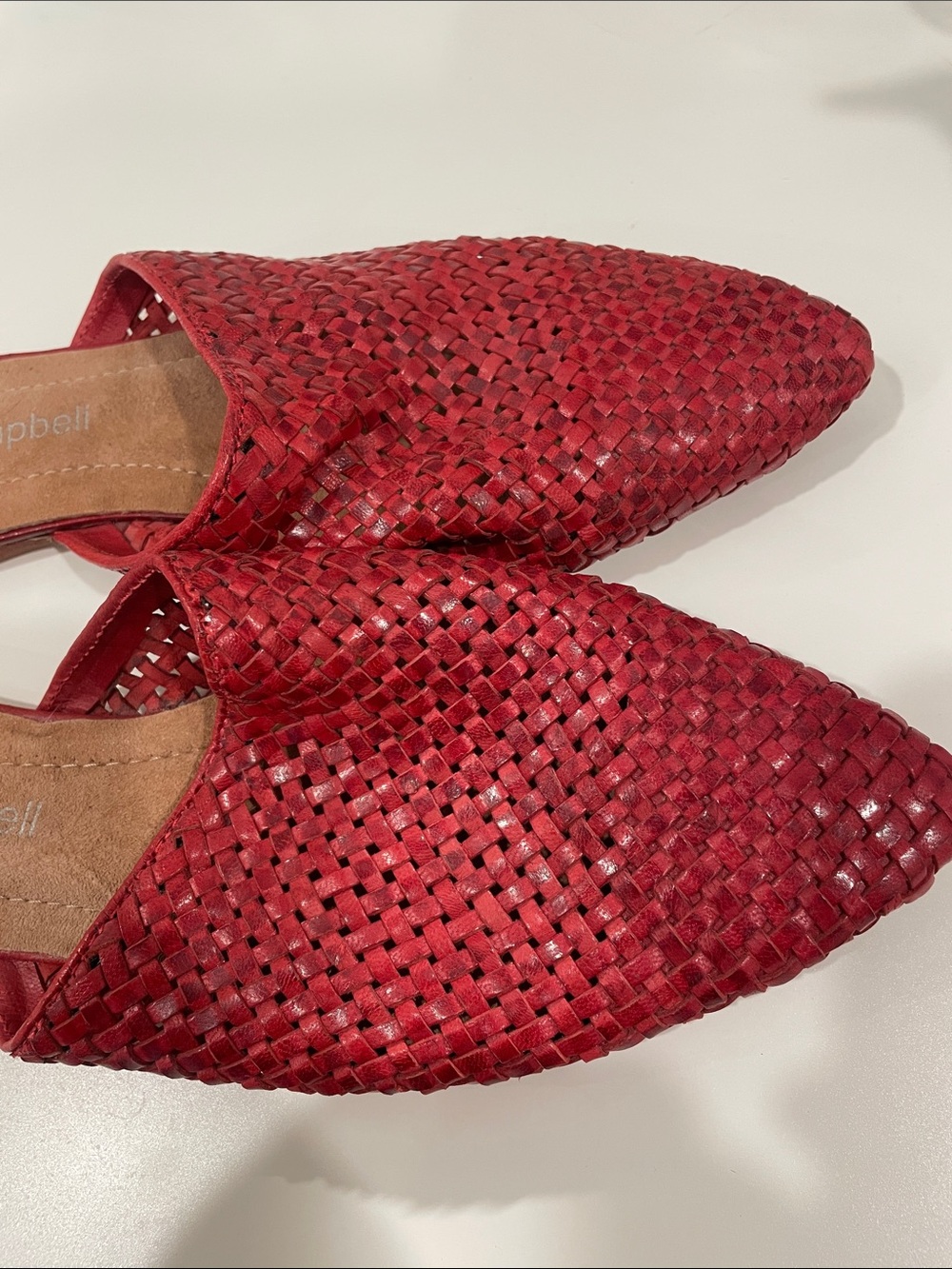 Jeffrey Campbell Red Woven Leather Mule Flats - Picture 2 of 6